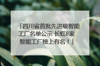 四川省首批先进级智能工厂名单公示 长虹8家智能工厂榜上有名！